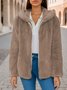 Sweat-shirt à Capuche Manches Longues Régulier Plain Blouson pour Femmes