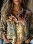 Chemises Ethnique Printemps / Automne pop Art Imprimé Polyester Manches Longues Col Châle Régulier Droit Régulier pour Femmes