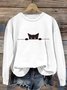 Sweat-shirts Rétro Printemps / Automne impression en 3D Polyester Quotidien Ample Manches Longues Droit Régulier pour Femmes