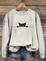 Sweat-shirts Rétro Printemps / Automne impression en 3D Polyester Quotidien Ample Manches Longues Droit Régulier pour Femmes