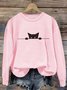 Sweat-shirts Rétro Printemps / Automne impression en 3D Polyester Quotidien Ample Manches Longues Droit Régulier pour Femmes