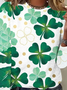 T-shirts Décontracté Floral Printemps / Automne Quotidien Jersey Manches Longues Régulier Droit Régulier pour Femmes