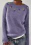Pulls Décontracté Imprimé d'Animal Printemps / Automne Quotidien Coupe Régulière Manches Longues Col Rond Laine/Tricot Trapèze pour Femmes