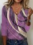 T-shirts Géométrique Décontracté Printemps / Automne Aucune élasticité Jersey Manches Longues Régulier Vacances T.-N.-L. pour Femmes