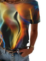 T-shirts Femmes Décontracté Bloc de Couleur Été Micro-élasticité Ample Jersey Col Rond Régulier Droit