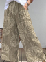 Pantalons Femmes Décontracté Printemps / Automne Feuille Polyester Quotidien Ample Taille Moyenne Pantalons à Jambe Large Trapèze