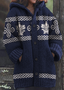 Cardigans Femmes Décontracté Printemps / Automne Plaid Sweat-shirt à Capuche Coupe Régulière Manches Longues Mi-long Trapèze Régulier