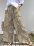 Pantalons Femmes Décontracté Printemps / Automne Feuille Polyester Quotidien Ample Taille Moyenne Pantalons à Jambe Large Trapèze