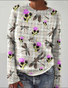 Pulls Décontracté Imprimé d'Animal Printemps / Automne Coupe Régulière Manches Longues Col Rond Laine/Tricot Régulier Trapèze pour Femmes