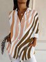 Chemises Femmes Géométrique Décontracté Printemps / Automne Polyester Quotidien Ample Manches Longues Régulier T.-N.-L.