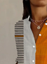 Chemises Rayé Décontracté Printemps / Automne Polyester Ample Manches Longues Régulier Col de Chemise T.-N.-L. pour Femmes
