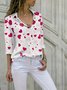 Chemises Rétro Printemps / Automne Coeur/cordé Vacances Ample Manches Longues Régulier Droit Col de Chemise pour Femmes