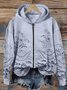 à Capuche Femmes Décontracté Floral Printemps / Automne Coton Micro-élasticité Coupe Régulière Manches Longues Régulier Encapuchonné