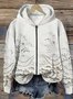 à Capuche Femmes Décontracté Floral Printemps / Automne Coton Micro-élasticité Coupe Régulière Manches Longues Régulier Encapuchonné