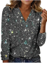 T-shirts Femmes Sexy Plain Printemps / Automne Polyester Col V Quotidien Régulier Droit Régulier