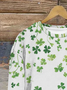 Sweat-shirts Décontracté Printemps / Automne trèfle à quatre feuilles Polyester Naturel Aucune élasticité Manches Longues Col Rond Régulier pour Femmes