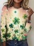 T-shirts Décontracté Printemps / Automne Plaid Polyester Micro-élasticité Manches Longues Régulier Trapèze Régulier pour Femmes