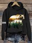 à Capuche Décontracté Imprimé d'Animal Printemps / Automne Coton Micro-élasticité Manches Longues Régulier Droit Régulier pour Femmes