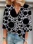 Chemisiers1 Pois Polka Décontracté Printemps / Automne Polyester Col V Aucune élasticité Régulier Droit Régulier pour Femmes