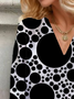 Chemisiers1 Pois Polka Décontracté Printemps / Automne Polyester Col V Aucune élasticité Régulier Droit Régulier pour Femmes