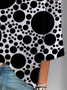 Chemisiers1 Pois Polka Décontracté Printemps / Automne Polyester Col V Aucune élasticité Régulier Droit Régulier pour Femmes