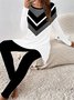 Deux Pièces Ensembles Géométrique Décontracté Printemps / Automne Naturel Aucune élasticité Jersey Manches Longues Top Avec Pantalons Régulier pour Femmes