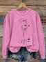 Sweat-shirts Rétro Printemps / Automne impression en 3D Micro-élasticité Quotidien Col Rond Régulier Droit Régulier pour Femmes