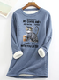 Sweat-shirts Femmes Décontracté Printemps / Automne Lettres de texte Polyester Léger Coupe Régulière Col Rond Régulier Trapèze