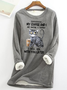 Sweat-shirts Femmes Décontracté Printemps / Automne Lettres de texte Polyester Léger Coupe Régulière Col Rond Régulier Trapèze