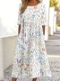 Femmes impression en 3D Comme Image Col Rond Confortable Robe Maxi Rétro