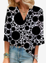 Chemisiers1 Pois Polka Décontracté Printemps / Automne Polyester Col V Aucune élasticité Régulier Droit Régulier pour Femmes