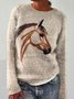 Pulls Femmes Décontracté Imprimé d'Animal Printemps / Automne Quotidien Coupe Régulière Manches Longues Col Rond Laine/Tricot Régulier