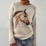 Pulls Femmes Décontracté Imprimé d'Animal Printemps / Automne Quotidien Coupe Régulière Manches Longues Col Rond Laine/Tricot Régulier