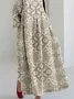 Femmes impression en 3D Comme Image Col Rond Confortable Robe Maxi Rétro
