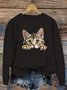 Sweat-shirts Femmes Décontracté Printemps / Automne Chat Micro-élasticité Pull-over Manches Longues Col Rond Régulier Régulier