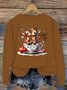 Sweat-shirts Décontracté Printemps / Automne Cerf Micro-élasticité Quotidien 1 * Top Manches Longues Régulier Droit pour Femmes