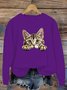 Sweat-shirts Femmes Décontracté Printemps / Automne Chat Micro-élasticité Pull-over Manches Longues Col Rond Régulier Régulier
