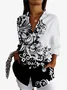 Chemises Décontracté Floral Printemps / Automne Quotidien Manches Longues Droit Régulier Col de Chemise T.-N.-L. pour Femmes