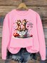 Sweat-shirts Décontracté Printemps / Automne Cerf Micro-élasticité Quotidien 1 * Top Manches Longues Régulier Droit pour Femmes