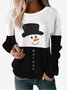 Sweat-shirts Décontracté Printemps / Automne Bonhomme de Neige de Noël Polyester Vacances Manches Longues Col Rond Régulier Régulier pour Femmes