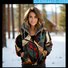 Sweat-shirt à Capuche Manches Longues Épaissi Géométrique Blouson pour Femmes