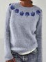 Pulls Femmes Décontracté Imprimé d'Animal Printemps / Automne Micro-élasticité Quotidien Manches Longues Col Rond Régulier Trapèze