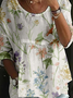 T-shirts Simple Été impression en 3D Polyester Quotidien Ample Col Rond Régulier Trapèze pour Femmes