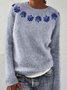 Pulls Femmes Décontracté Imprimé d'Animal Printemps / Automne Micro-élasticité Quotidien Manches Longues Col Rond Régulier Trapèze