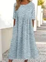 Femmes impression en 3D Brun Col Rond Confortable Robe Maxi Rétro