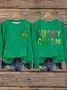 Sweat-shirts Décontracté Printemps / Automne trèfle Polyester Naturel Ample Manches Longues Col Rond Régulier pour Femmes