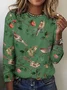 T-shirts Décontracté Printemps / Automne Plaid Coton Micro-élasticité Quotidien Coupe Régulière Trapèze Régulier pour Femmes