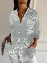 Chemises Décontracté Floral Printemps / Automne Aucune élasticité Quotidien Ample Régulier Régulier Col de Chemise pour Femmes