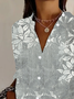 Chemises Décontracté Floral Printemps / Automne Aucune élasticité Quotidien Ample Régulier Régulier Col de Chemise pour Femmes