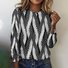 T-shirts Femmes Décontracté Printemps / Automne Plaid Micro-élasticité Quotidien Manches Longues Régulier Trapèze Régulier